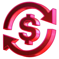 Neon dollar coins representing 20% cashback on deposit losses